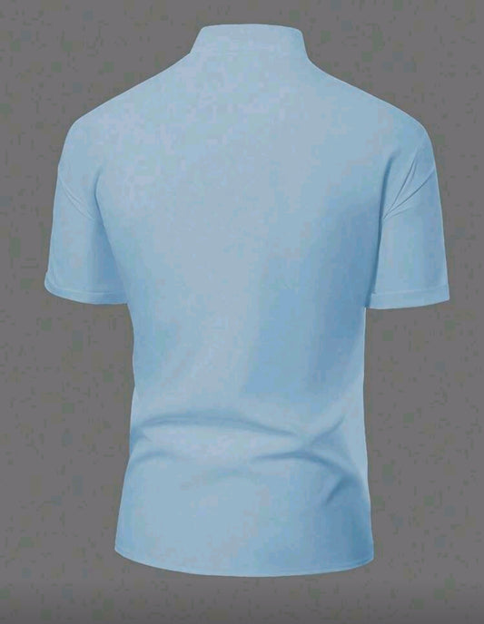 Camisa OH ALPHA “Asymmetric Blue” – Elegancia Minimalista de