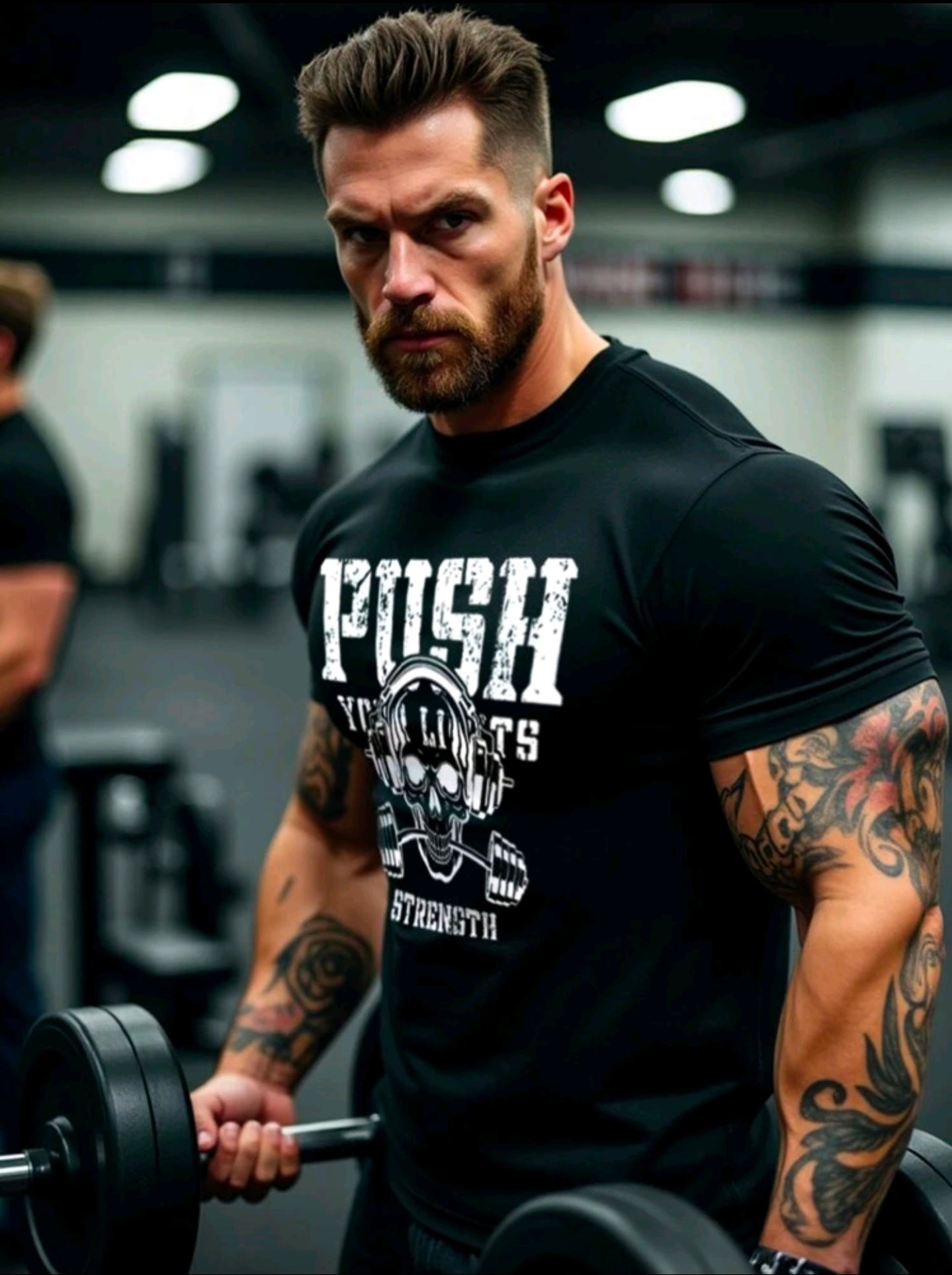 Polera OH ALPHA “PUSH YOUR LIMITS – Skull Strength Edition” (Compresión Ligera) Talla XL y L