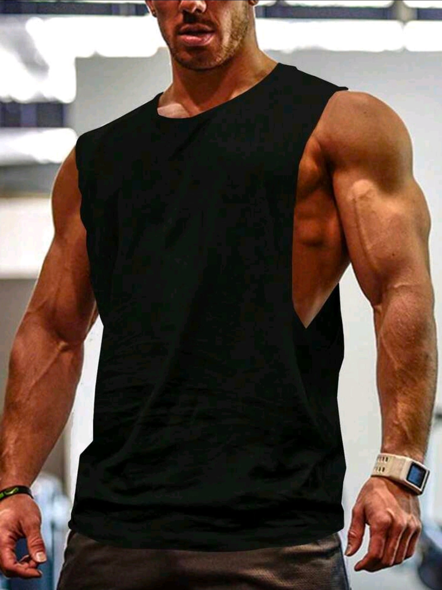 Polera OH ALPHA “Let’s Gym – Muscle Fit Tank Black Edition” Talla L