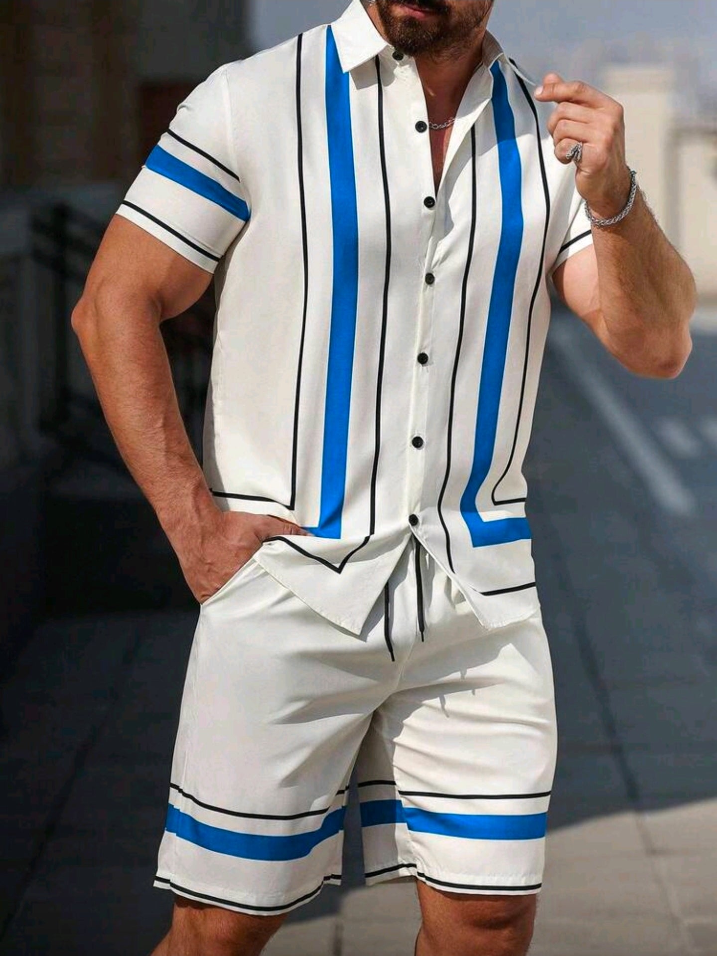 Camisa OH ALPHA “Royal Line Fit – Edición Blanco/Azul”