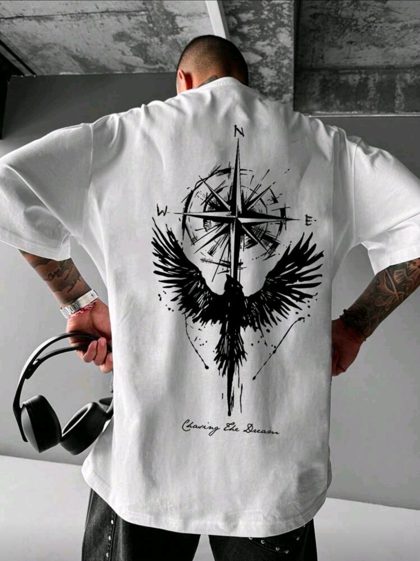 Polera OH ALPHA “White Eagle Compass – Oversize Vision”