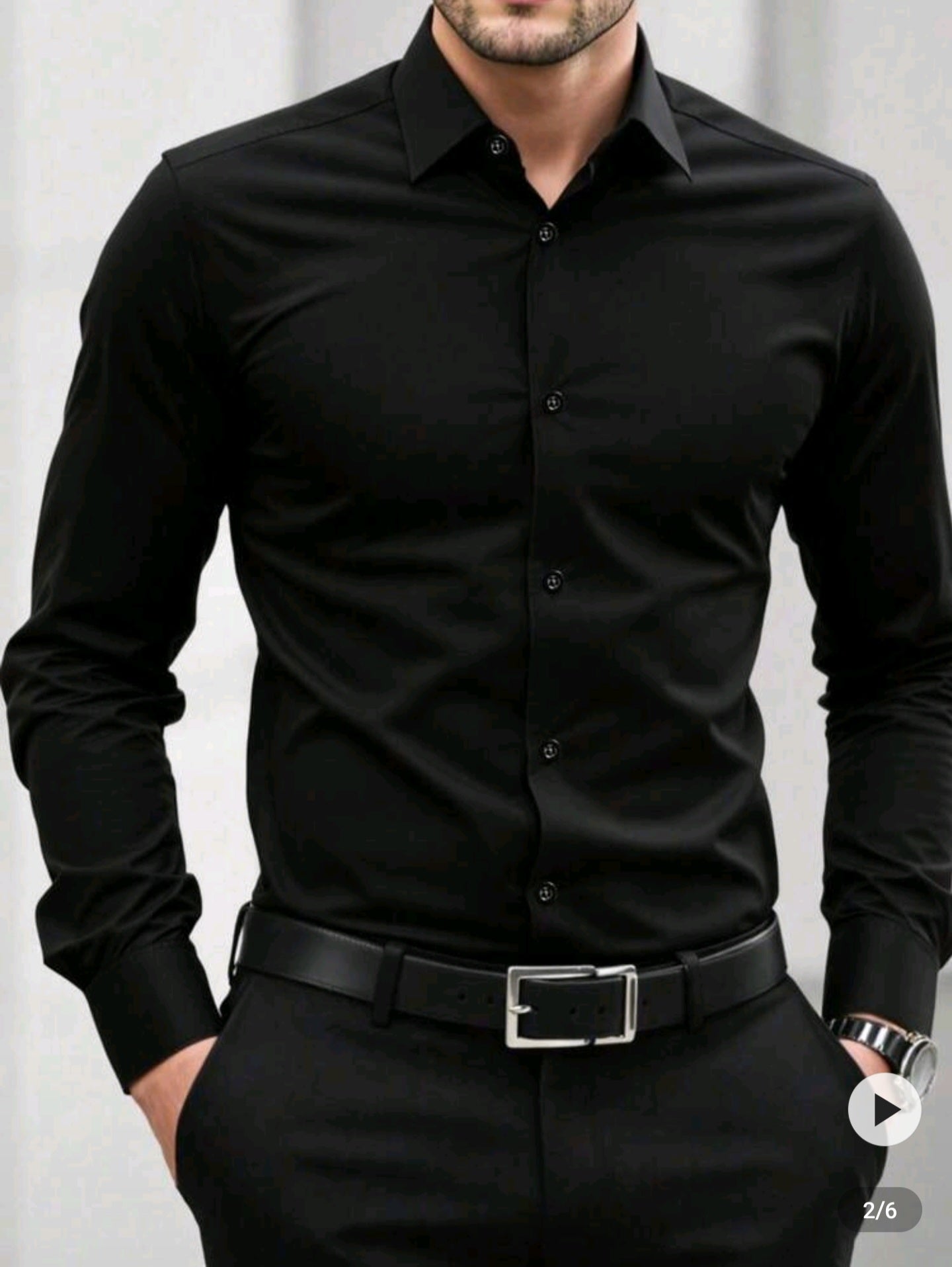 Camisa Formal Slim Fit de Manga Larga – OH ALPHA