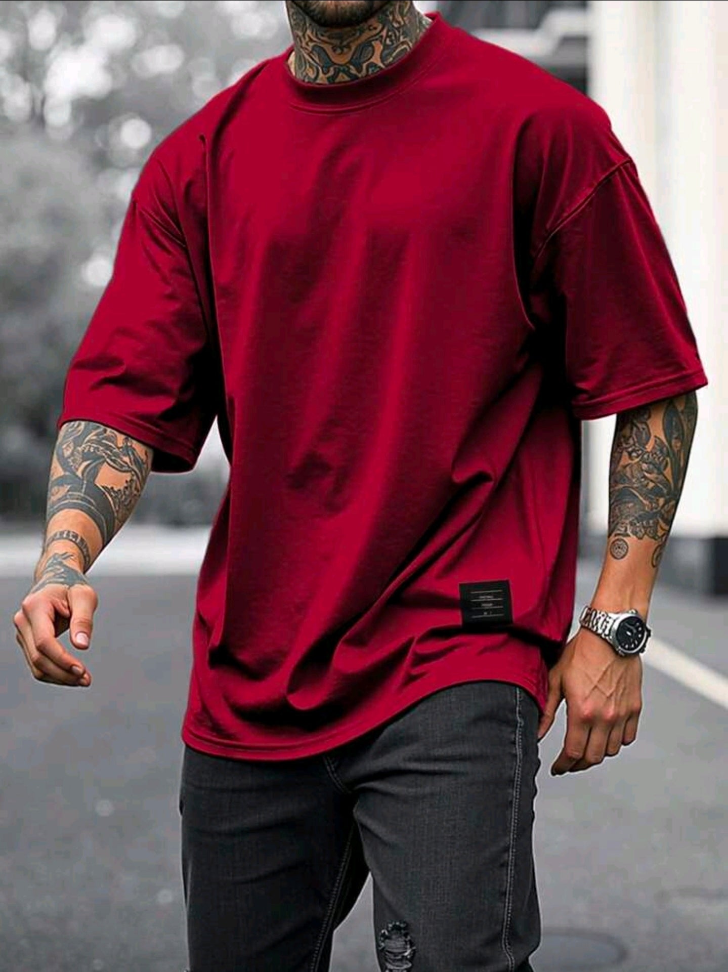 Polera OH ALPHA “Bordeaux Oversize – Essential Edition Talla M