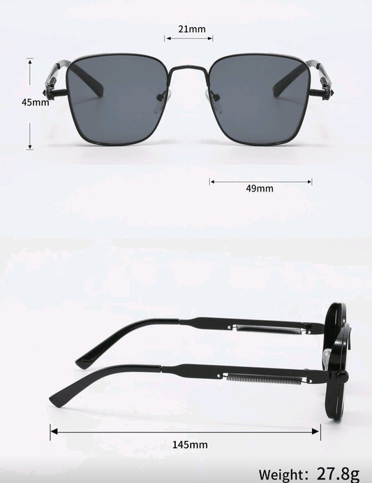 Lentes OH ALPHA Steampunk Retro Cuadrados – Marco Metálico Premium