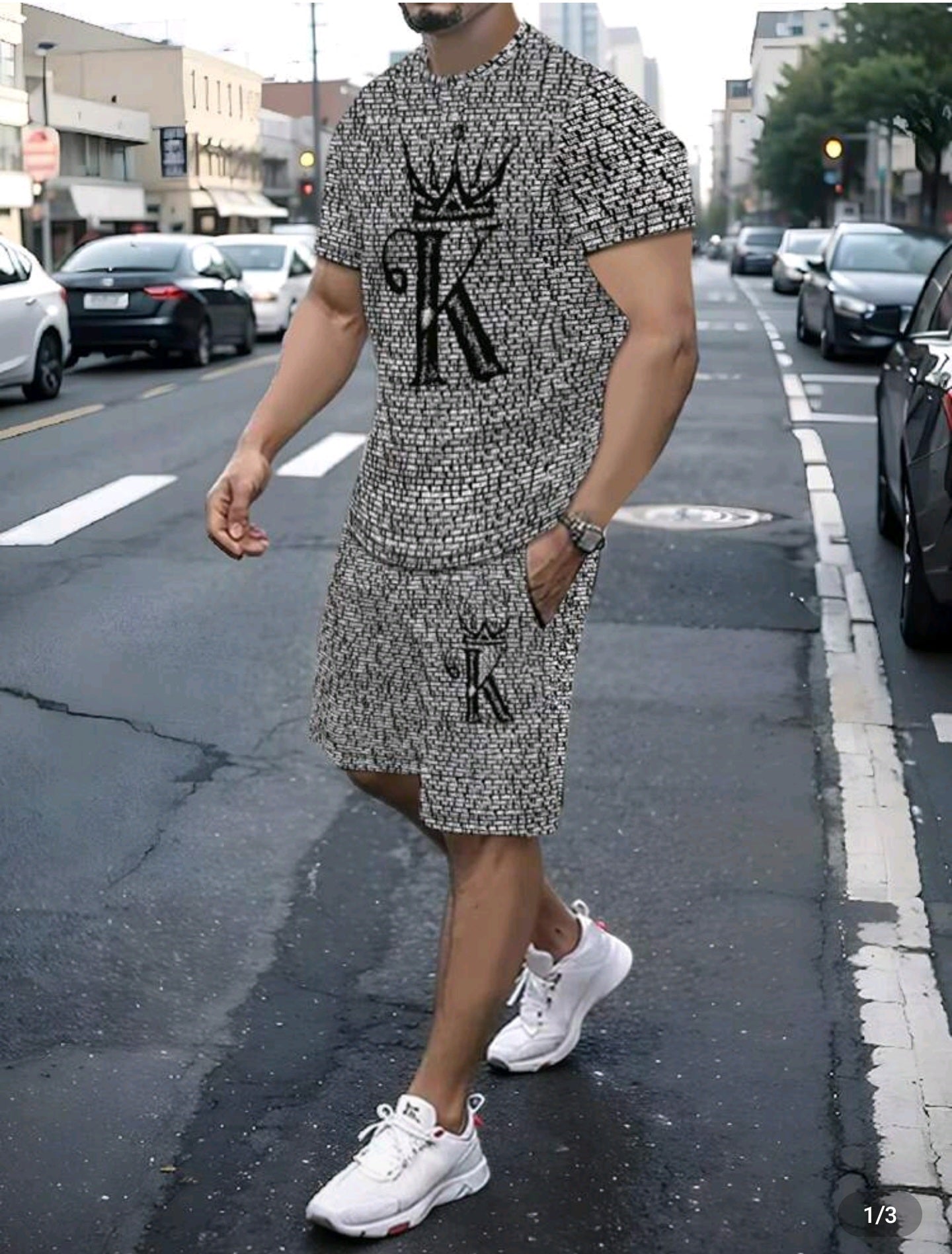 Conjunto Deportivo King – Camiseta + Short Estampado (Verano/Streetwear)