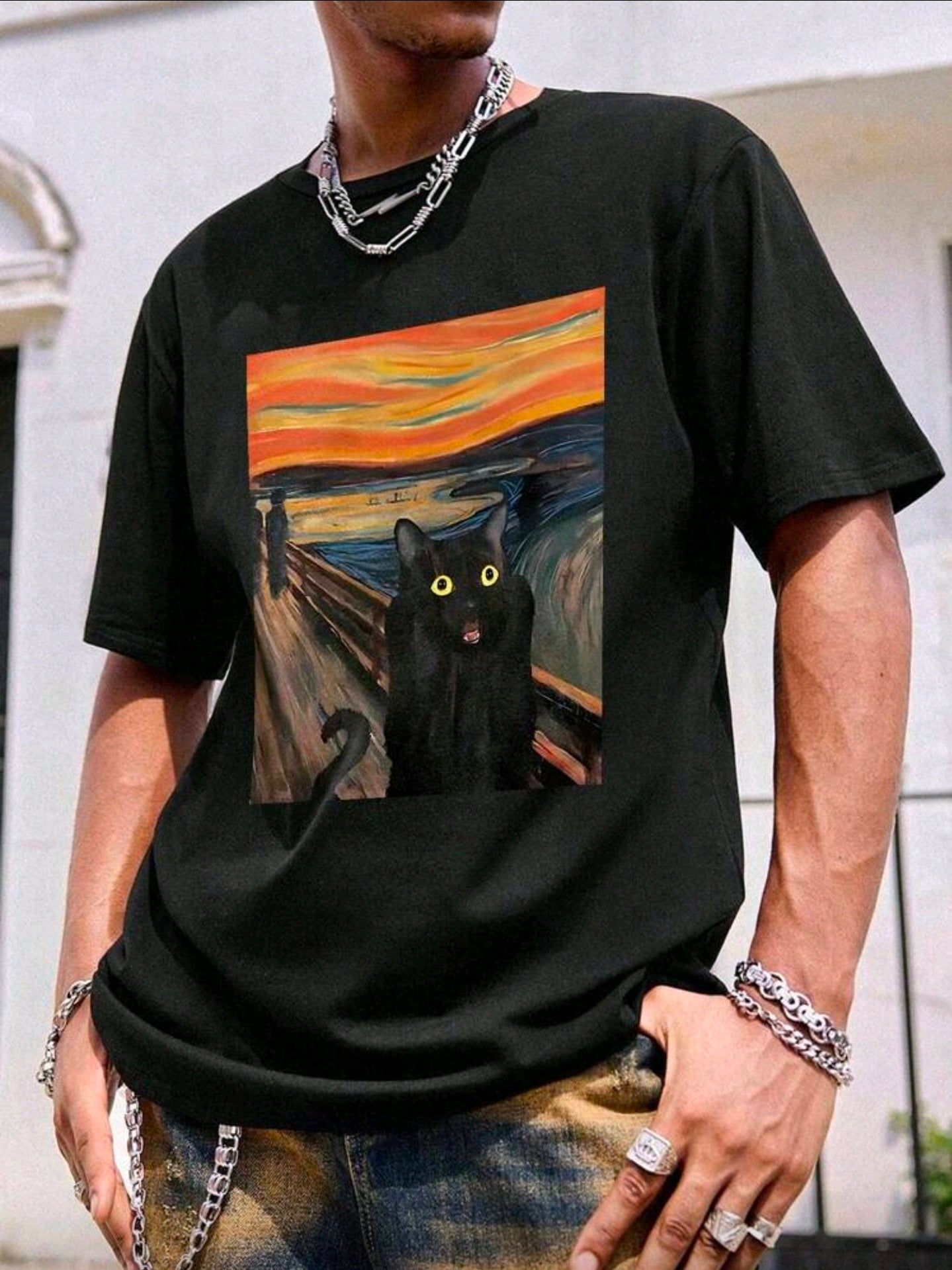 Polera OH ALPHA “The Cat Scream – Edición Artística talla M