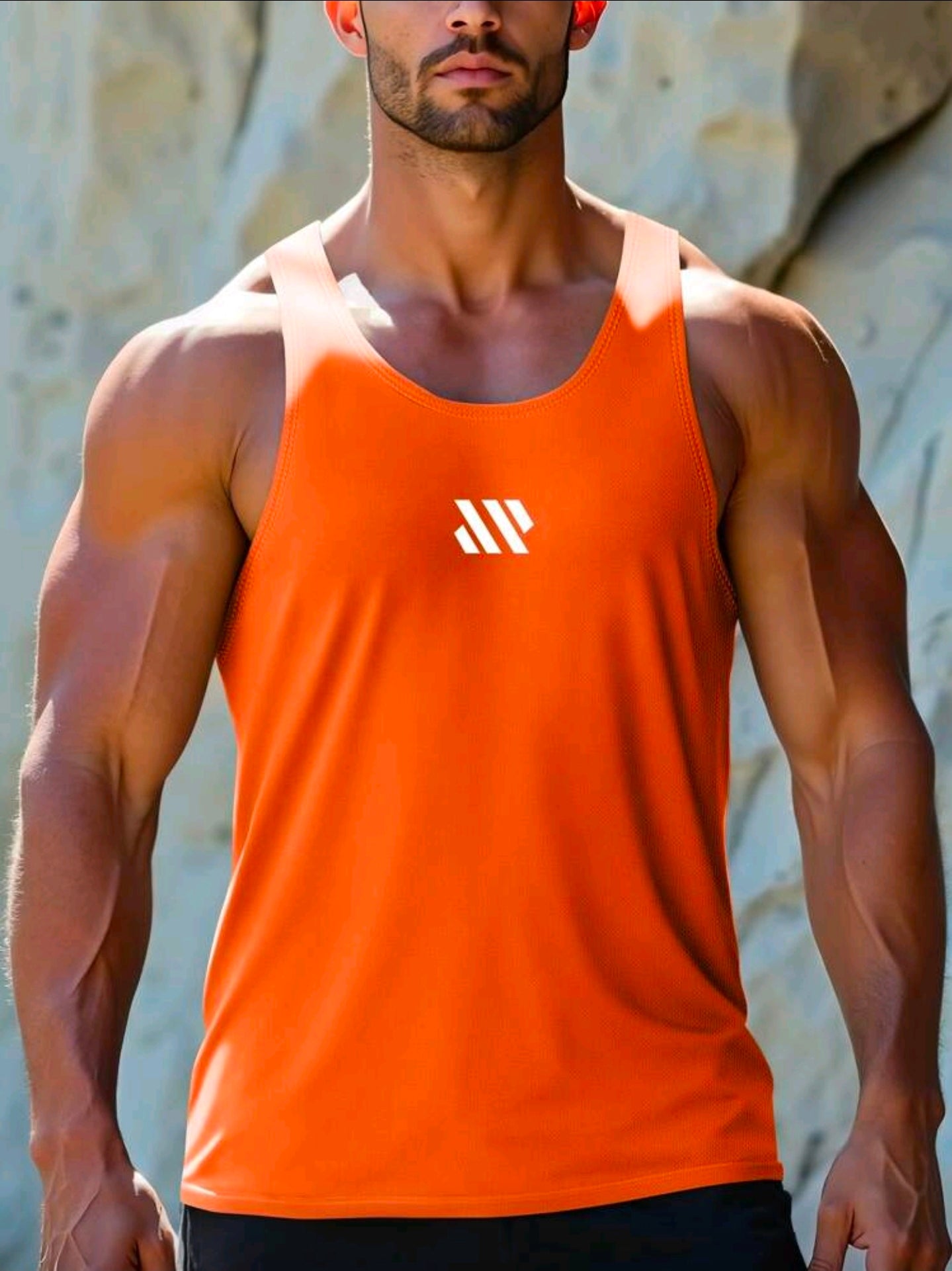 Musculosa OH ALPHA “PowerFit Naranja” – Edición Gym Pro Talla L