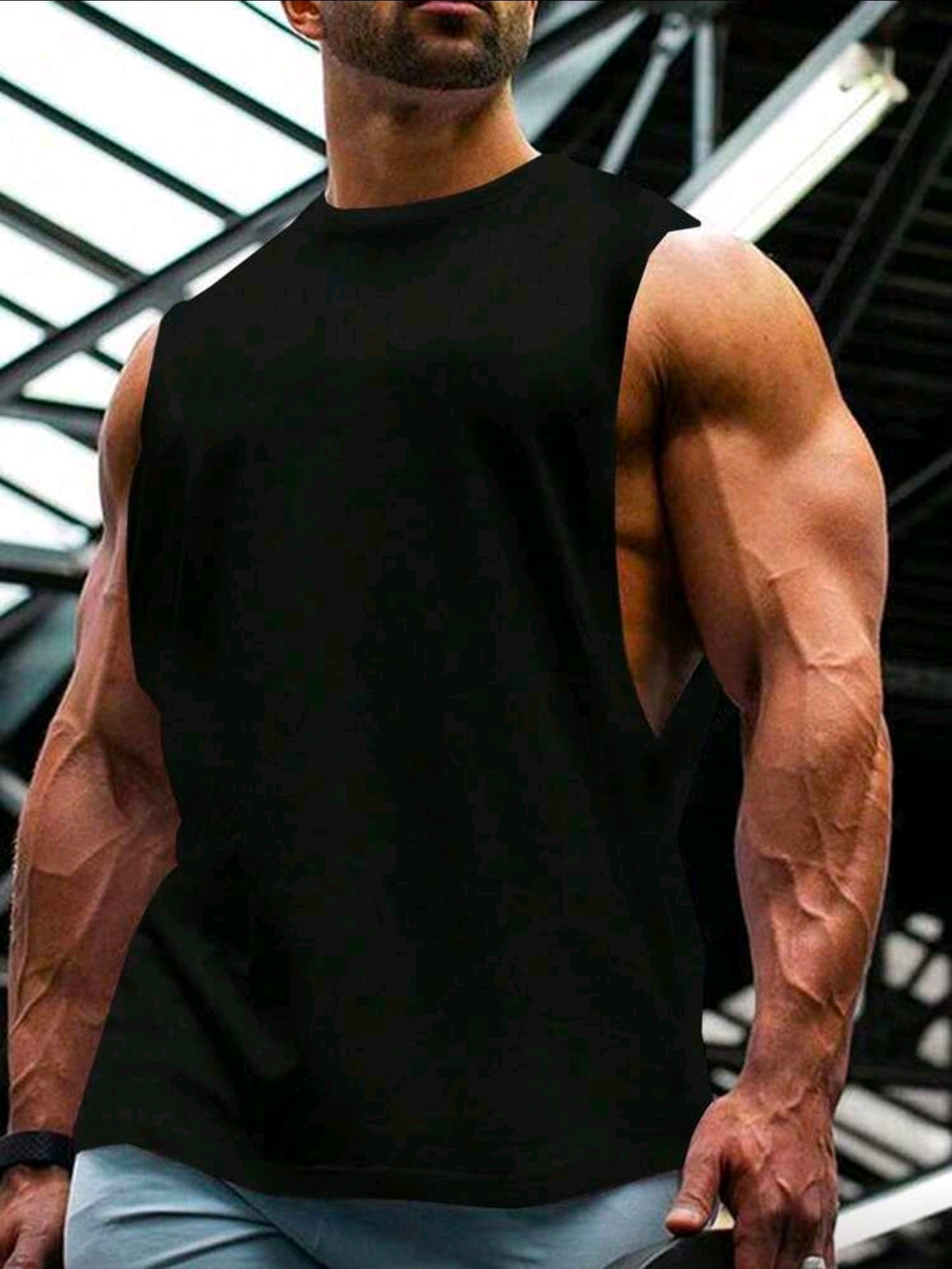 Polera OH ALPHA “Let’s Gym – Muscle Fit Tank Black Edition” Talla L