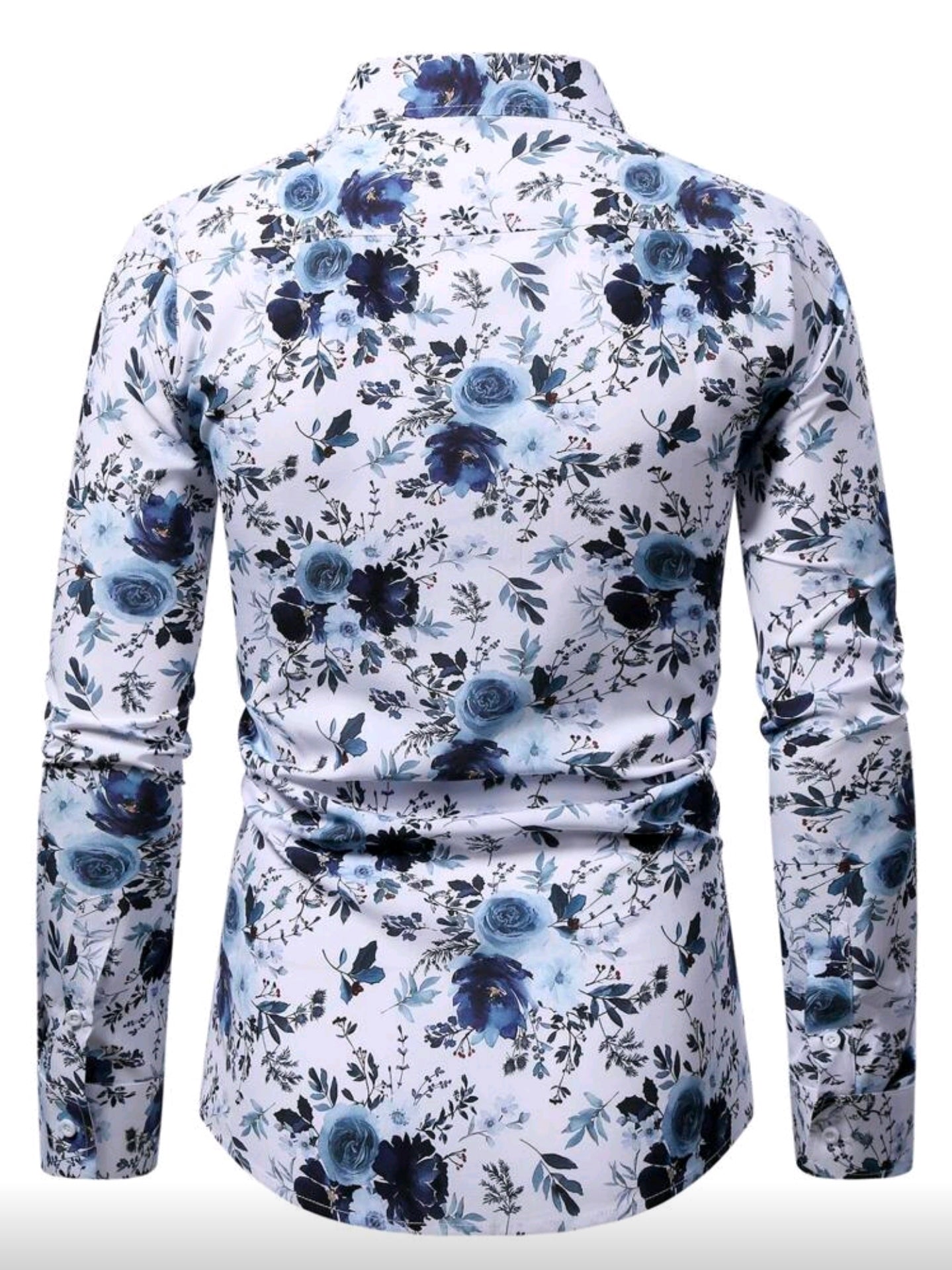 Camisa OH ALPHA “Blue Garden Elegance – Edición Floral Premium” Talla L