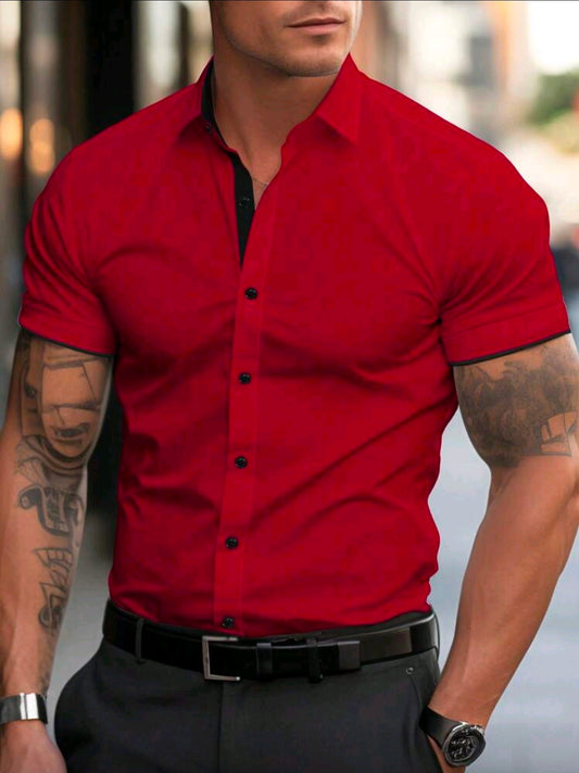 Camisa OH ALPHA “Red Power Fit – Manga Corta Premium” Talla L