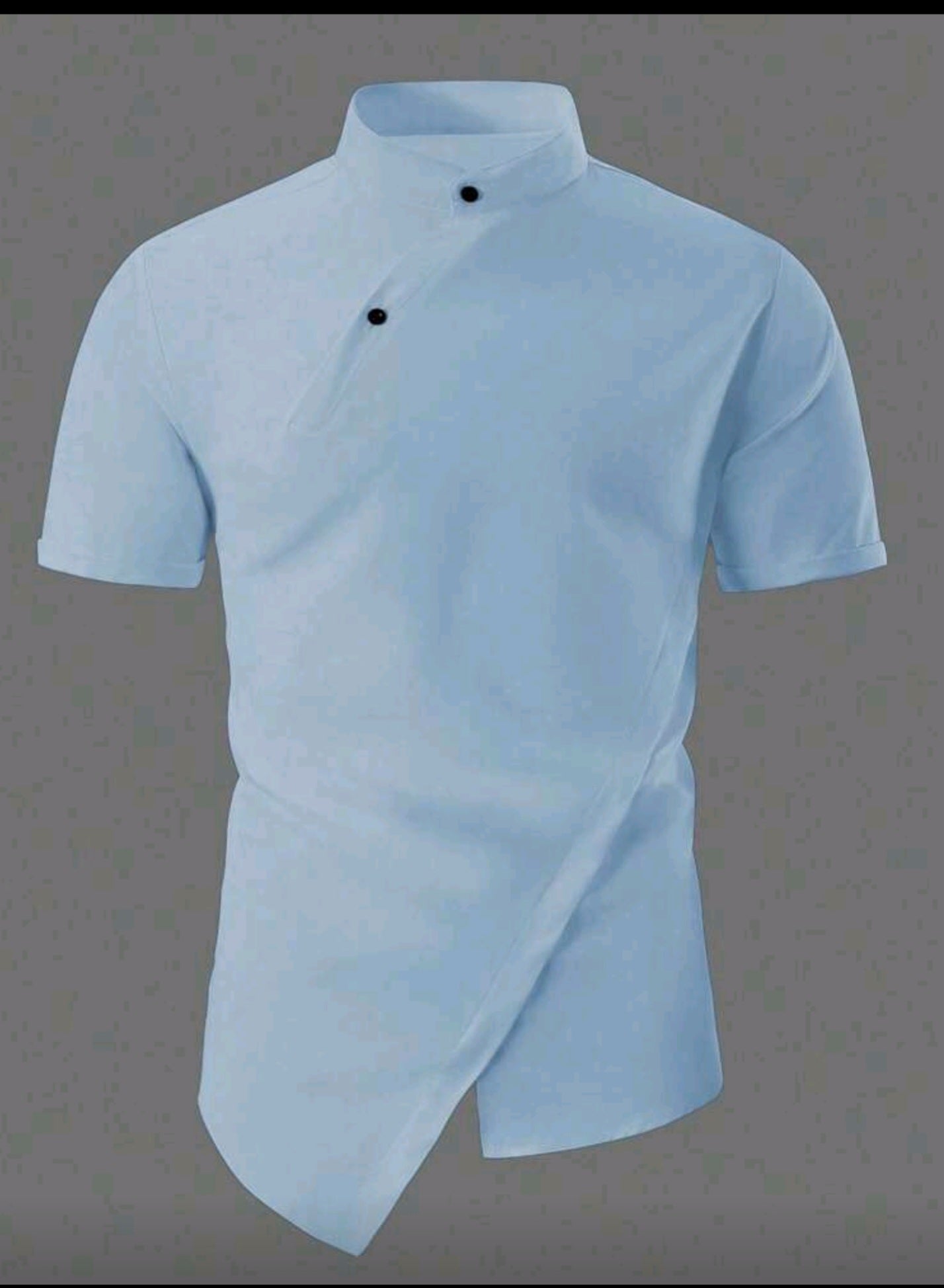 Camisa OH ALPHA “Asymmetric Blue” – Elegancia Minimalista de