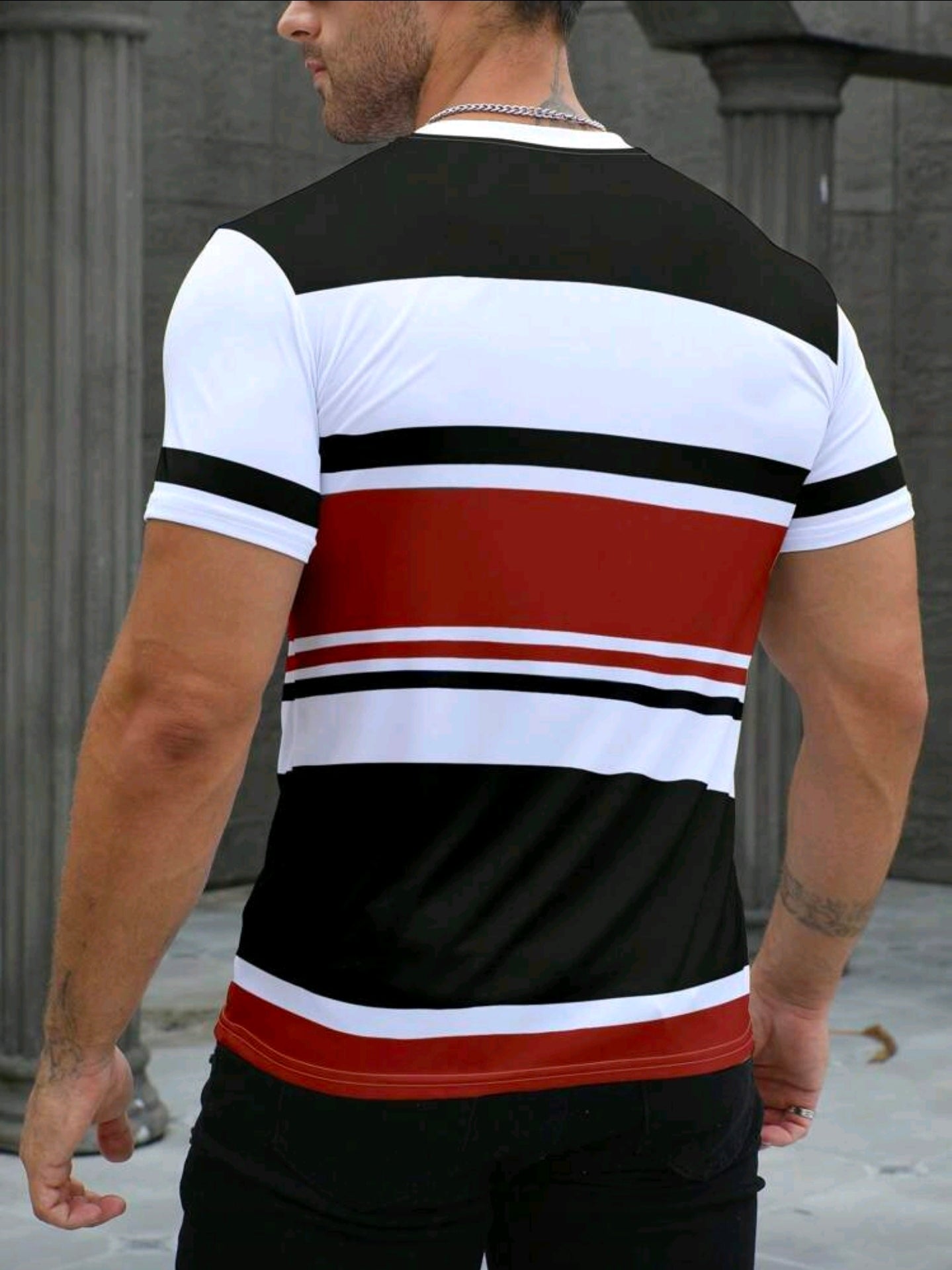 Polera OH ALPHA “University Stripe – Edición Red & Black