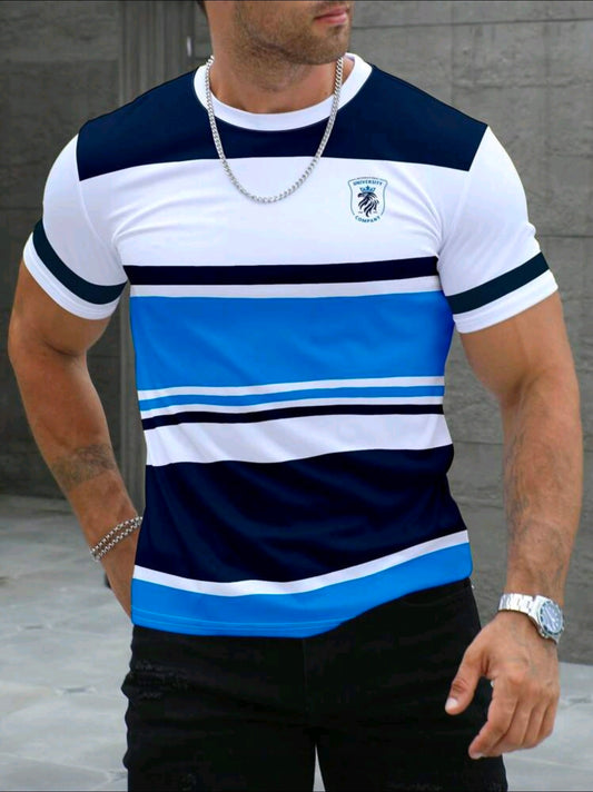 Polera OH ALPHA “Blue Stripes Elite – Edición Deportiva Casual”