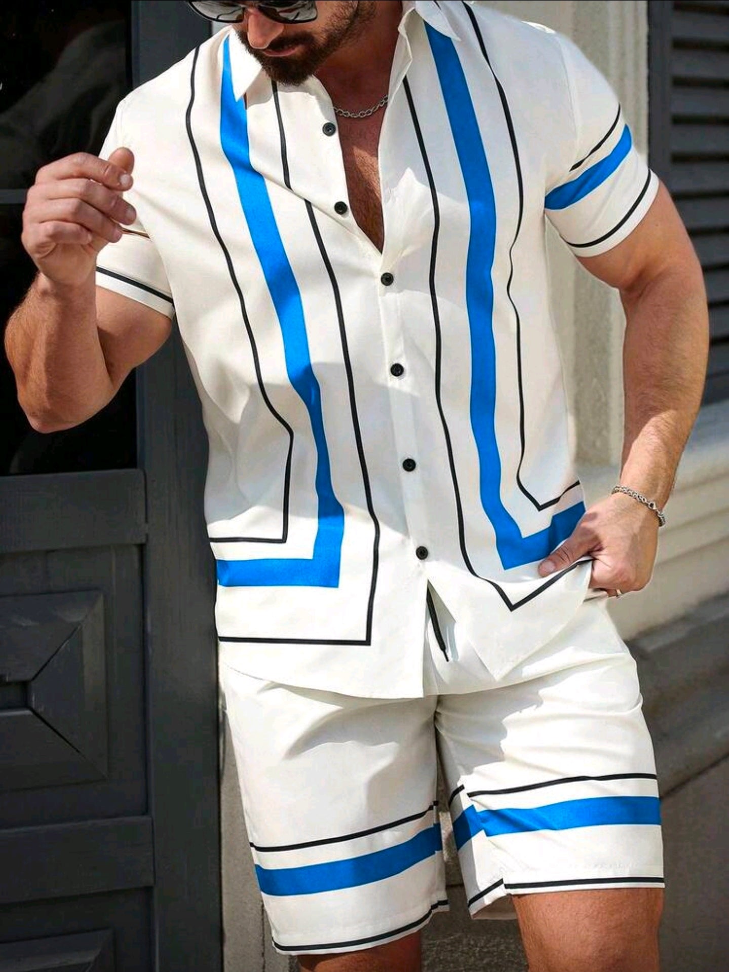 Camisa OH ALPHA “Royal Line Fit – Edición Blanco/Azul”