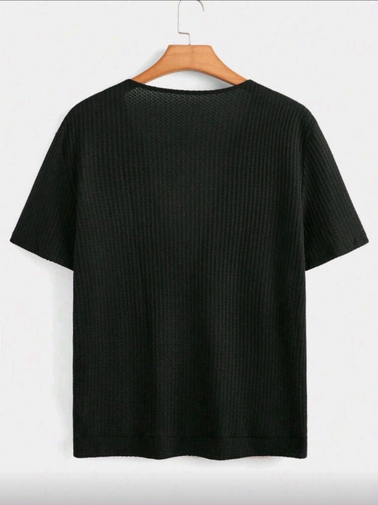 Camisa OH ALPHA “Deep V Black Texture” – Estilo Premium de Verano