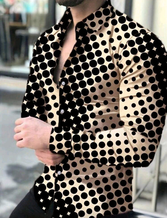 Camisa OH ALPHA “Lunar Bold” – Manga Larga Estampado Moderno