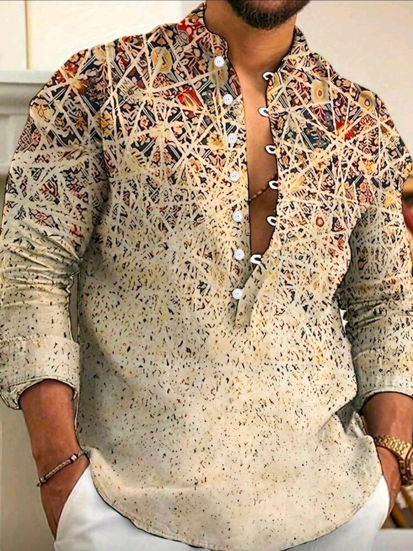 Camisa OH ALPHA “Sahara Geometry – Edición Premium de Temporada” Talla M - L - XL