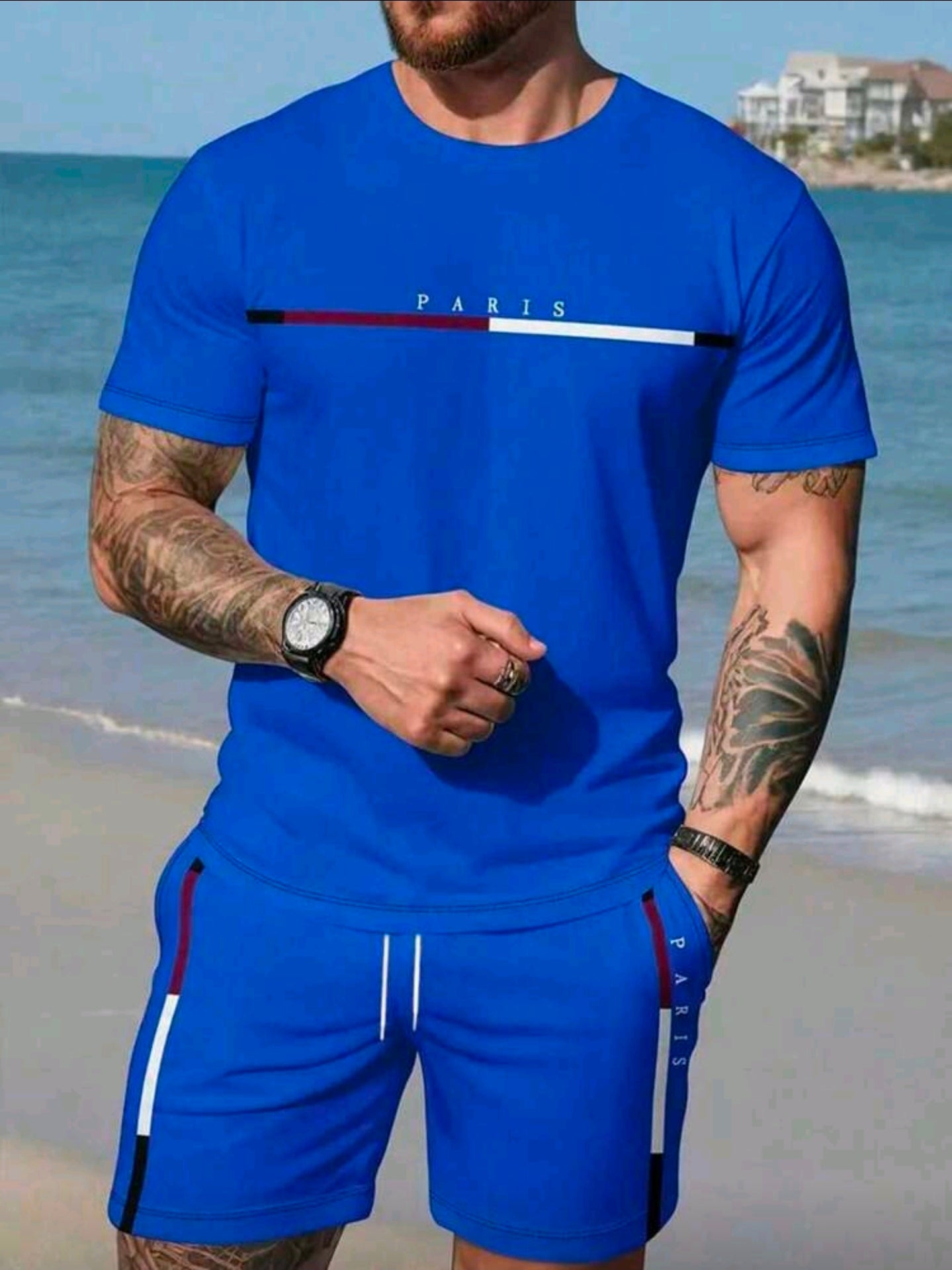 Conjunto OH ALPHA “Paris Blue – Summer Edition” (2 Piezas) Talla M - L