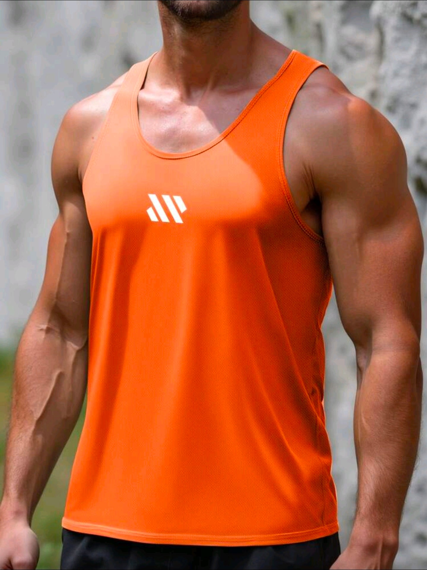 Musculosa OH ALPHA “PowerFit Naranja” – Edición Gym Pro Talla L