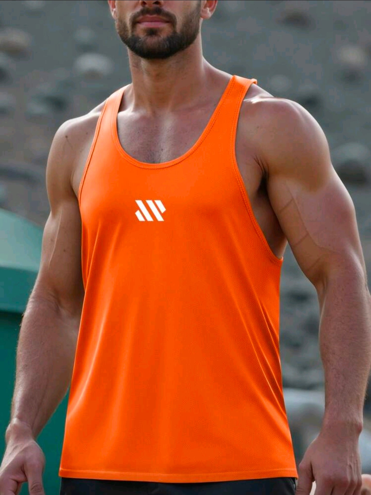 Musculosa OH ALPHA “PowerFit Naranja” – Edición Gym Pro Talla L