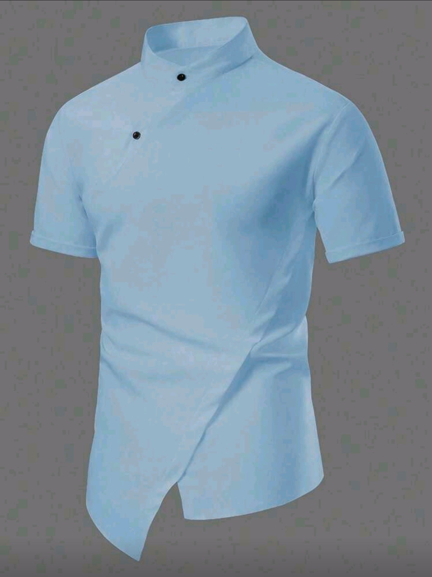 Camisa OH ALPHA “Asymmetric Blue” – Elegancia Minimalista de