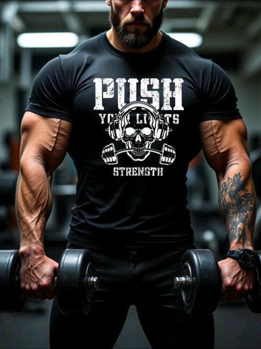 Polera OH ALPHA “PUSH YOUR LIMITS – Skull Strength Edition” (Compresión Ligera) Talla XL y L