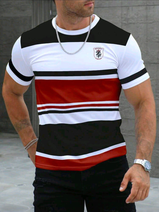 Polera OH ALPHA “University Stripe – Edición Red & Black