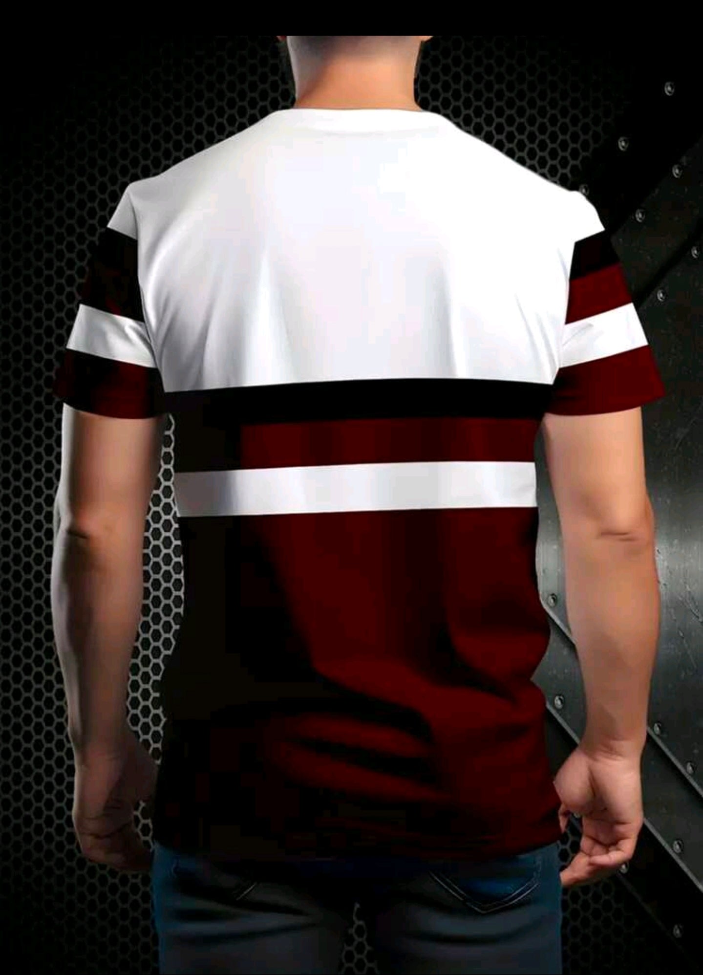 Polera OH ALPHA “Royal Stripe – Edición Burgundy & White”