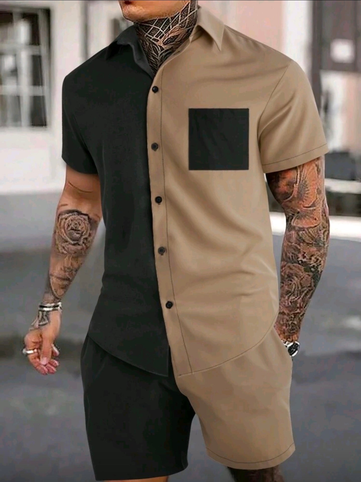 Conjunto “Dual Contrast Street Set” – Camisa + Short talla L